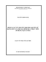 Pháp luật về chuyển nhượng quyền sử dụng đất của hộ gia đình qua thực tiễn áp dụng tại cà mau 