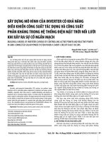 Xây dựng mô hình của inverter có khả năng điều khiển công suất tác dụng và công suất phản kháng trong hệ thống điện mặt trời nối lưới khi xảy ra sự cố ngắn mạch