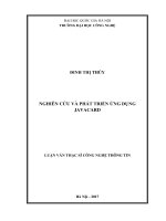 Nghiên cứu và phát triển ứng dụng Java Card : Luận văn ThS. Công nghệ thông tin: 604802