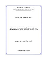 Tác động của đa dạng hóa thu nhập đến lợi nhuận ngân hàng thương mại việt nam 