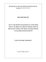 Áp lực thị trường ngoại hối ở các nước đông nam á, tác động của nhân tố nội địa, nhân tố bên ngoài và dòng vốn trong giai đoạn trước và sau khủng hoảng kinh tế 