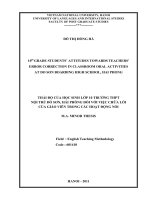 10th grade students’ attitudes towards teachers’ error correction in classroom oral activities at Do Son Boarding High School, Hai Phong