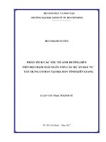 Phân tích các yếu tố ảnh hưởng đến tiến độ chậm giải ngân vốn các dự án đầu tư xây dựng cơ bản tại địa bàn tỉnh kiên giang 