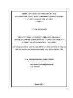 The effects of an extensive reading program on the second year non-English majors’ vocabulary acquisition at Ha Hoa Tien University. M.A. Thesis Linguistics: 60 22 15