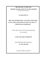 Một số giải pháp nâng cao chất lượng dịch vụ sửa chữa, bảo dưỡng xe máy tại công ty TNHH TM  DV khánh an 