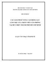 Các giải pháp nâng cao động lực làm việc của nhân viên văn phòng tại bưu điện thành phố hồ chí minh 