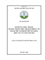 đánh giá thực trạng kê đơn thuốc điều trị bảo hiểm y tế ngoại trú tại bệnh viện đa khoa khu vực củ chi năm 2018 