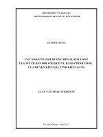 Các nhân tố ảnh hưởng đến sự hài lòng của người dân đối với dịch vụ hành chính công của huyện kiên hải, tỉnh kiên giang 