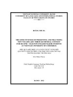 The effectiveness of presenting and practising new vocabulary through minimal context for second-year non English major students sat Vietnam University of Commerce