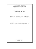 Nghiên cứu độ an toàn của sơ đồ chữ ký số : Luận văn ThS. Công nghệ thông tin: 1.01.10