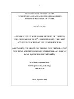 A minor study on some major methods of teaching English grammar to the 10th - form students currently applied by teachers at Yen Vien High school