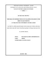 The role of mother tongue in teaching English to the first year students at Thai Nguyen University of Education