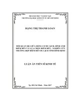 Mối quan hệ giữa động cơ du lịch, hình ảnh điểm đến và lựa chọn điểm đến   nghiên cứu trường hợp điểm đến du lịch tỉnh bình định 