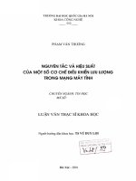 Nguyên tắc và hiệu suất của một số cơ chế điều khiển lưu lượng trong mạng máy tính: ThS. Công nghệ thông tin: 1 01 10