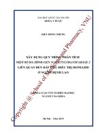 Xây dựng quy trình phân tích một số đa hình gen  N- Acetyltransfarase 2 liên quan đến đáp ứng điều trị Isoniazid ở người bệnh lao