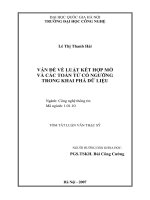 Vấn đề về luật kết hợp mờ và các toán tử có ngưỡng trong khai phá dữ liệu : Luận văn ThS. Công nghệ thông tin: 1 01 10