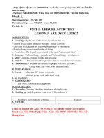 Giáo án Tiếng Anh 8 - Unit 1: Leisure activities