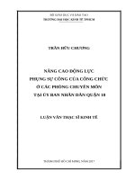 Nâng cao động lực phụng sự công của công chức ở các phòng chuyên môn tại ủy ban nhân dân quận 10 
