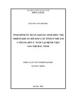 Tình hình sử dụng kháng sinh điều trị nhiễm khuẩn hô hấp cấp tính ở trẻ em 2 tháng đến 5 tháng tuổi tại Bệnh viện sản nhi Bắc Ninh