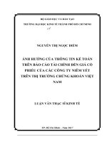 Ảnh hưởng của thông tin kế toán trên báo cáo tài chính đến giá cổ phiếu của các công ty niêm yết trên thị trường chứng khoán việt nam 