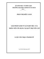 Giải pháp giảm tỷ lệ nghỉ việc của nhân viên tín dụng tại quỹ trợ vốn CEP 