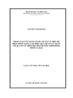 Pháp luật về ngân sách cấp xã và một số biện pháp nâng cao hiệu quả quản lý ngân sách cấp xã trên địa bàn huyện thới bình, tỉnh cà mau 
