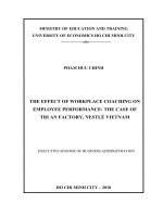 The effect of workplace coaching on employee performance the case of tri an factory, nestlé vietnam 