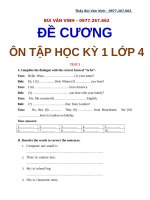 Tiếng Anh: Ôn thi Học kỳ I lớp 4 thí điểm, Bùi Văn Vinh