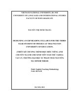 Designing an ESP reading syllabus for the third-year student of Physics at Thai Nguyen University of Education