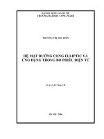 Hệ mật đường cong elliptic và ứng dụng trong bỏ phiếu điện tử : Luận văn ThS. Công nghệ thông tin: 1 01 10