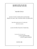 Quản lý chất lượng đào tạo đại học trong các học viện, trường công an nhân dân : Luận án TS. Giáo dục học: 62 14 05 01