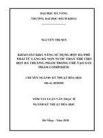 Khảo sát khả năng sử dụng bột đá phế thải từ làng đá non nước thay thế cho bột đá thương phẩm trong chế tạo sản phẩm composite.PDF
