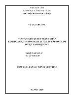 Thủ tục giải quyết tranh chấp kinh doanh, thương mại tại tòa án cấp sơ thẩm ở việt nam hiện nay tt 