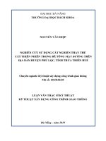 Nghiên cứu sử dụng cát nghiền thay thế cát thiên nhiên trong bê tông mặt đường trên địa bàn huyện Phú Lộc, tỉnh Thừa Thiên Huế