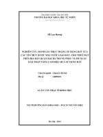 Nghiên cứu, đánh giá thực trạng sử dụng đất của các tổ chức được nhà nước giao đất, cho thuê đất trên địa bàn quận hai bà trưng phục vụ đề xuất giải pháp nâng cao hiệu quả sử dụng đất   