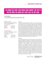 Tác động của cuộc cách mạng công nghiệp lần thứ tư đối với công tác giảng dạy pháp luật tại Việt Nam