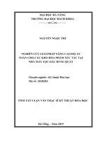 Nghiên cứu giải pháp nâng cao độ an toàn cho các kho hóa phẩm xúc tác tại Nhà máy lọc dầu Dung Quất