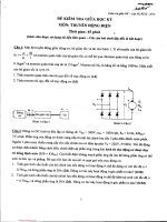 Đề kiểm tra giữa học kỳ môn Truyền động điện - Năm 2014