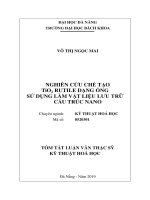 Nghiên cứu chế tạo TiO2 Rutile dạng ống sử dụng làm vật liệu lưu trữ cấu trúc nano