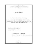 Đánh giá hiện trạng và hiệu quả sử dụng đất nông nghiệp phục vụ định hướng quy hoạch sử dụng đất nông nghiệp bền vững tại huyện từ liêm, thành phố hà nội   