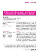 Quyền của người bị đề nghị áp dụng biện pháp đưa vào cơ sở cai nghiện bắt buộc: Thực trạng và kiến ngh