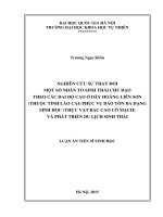 Nghiên cứu sự thay đổi một số nhân tố sinh thái chủ đạo theo các đai độ cao ở dãy hoàng liên sơn (thuộc tỉnh lào cai) phục vụ bảo tồn đa dạng sinh học (thực vật bậc cao có mạch)  