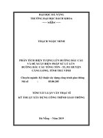 Phân tích hiện tượng lún đường đầu cầu và đề xuất biện pháp xử lý lún đường đầu cầu Tổng Tồn - TL.911, huyện Càng Long, tỉnh Trà Vinh