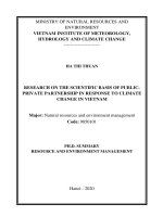 Nghiên cứu cơ sở khoa học về hợp tác công tư trong ứng phó với biến đổi khí hậu ở việt nam tt tiếng anh 