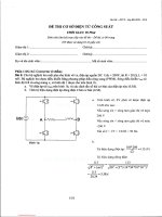 Đề thi cuối học kỳ năm 2016 môn Cơ sở điện tử công suất