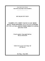 Nghiên cứu chiết tách và xác định hoạt tính sinh học của các Flavonoid từ cây an xoa (Helicteres Hirsuta Lour) Quảng Nam