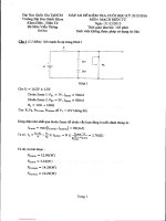 Đáp án đề thi cuối học kỳ năm 2015 - 2016 môn Mạch điện tử