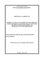 Nghiên cứu đề xuất giải pháp sử dụng hiệu quả nguồn vốn hằng năm trong đầu tư xây dựng hệ thống đường giao thông tại tỉnh Salavan nước CHDCND Lào