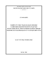 Nghiên cứu thực trạng đa dạng sinh học và biến động hệ sinh thái rừng ngập mặn huyện nghĩa hưng, tỉnh nam định giai đoạn 2005 2015 nhằm đề xuất giải pháp quản lý và sử dụng bền vững   