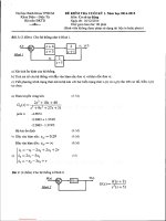 Đề kiểm tra cuối học kỳ 1 năm học 2014 - 2015 môn Cơ sở tự động